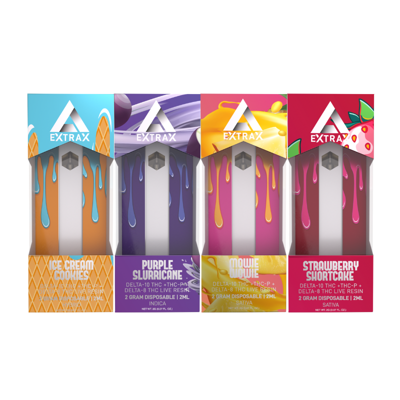 EXTRAX DELTA 8,THC-P, DELTA 10 LIVE RESIN 2GRAM DISPOSABLE - ICE CREAM COOKIES