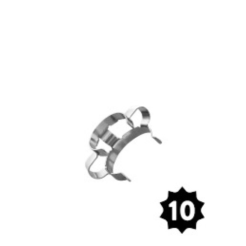 14mm Steel Clamp - Silver - Pack of 10