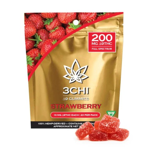3CHI DELTA 9 GUMMIES 200MG 20CT/PACK - STRAWBERRY