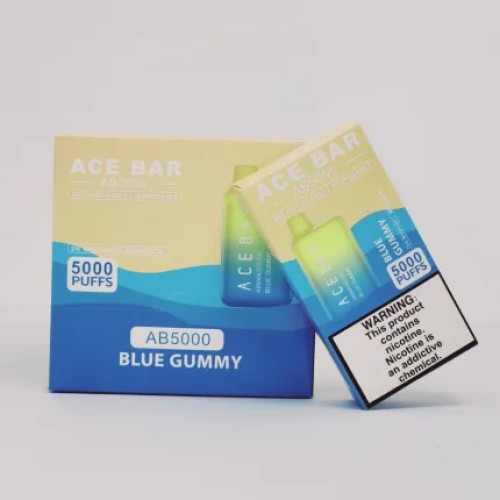 ACE BAR AB5000 5%NIC 5000PUFFS DISPOSABLE 10CT/BOX - BLUE GUMMY