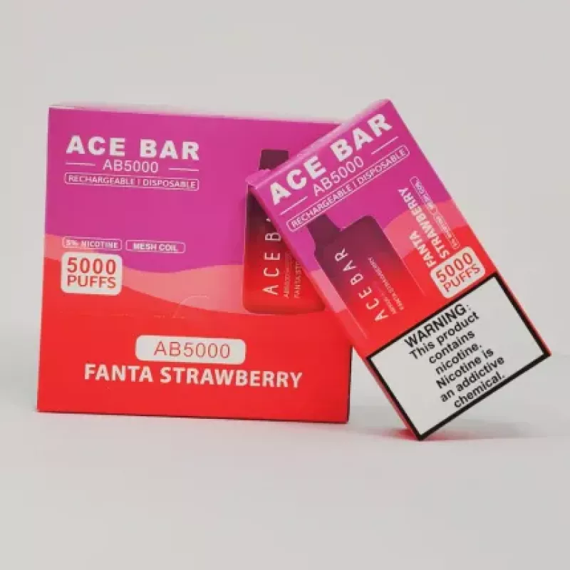 ACE BAR AB5000 5%NIC 5000PUFFS DISPOSABLE 10CT/BOX - FANTA STRAWBERRY