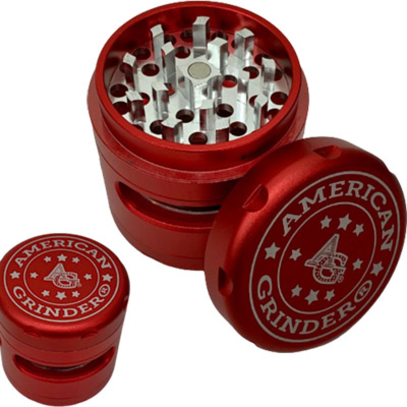 AMERICAN GRINDER 5PC WINDOW W/REMOVABLE SCREEN 62MM  - RED