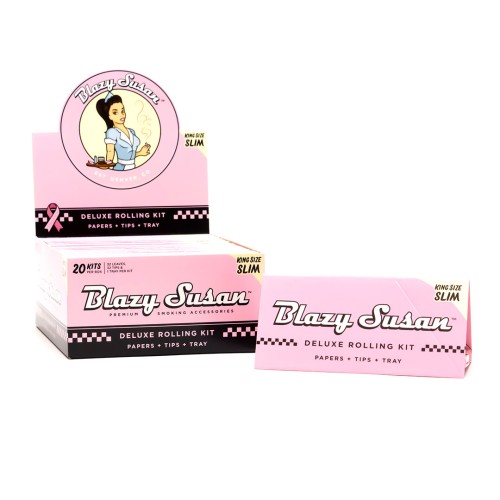 BLAZY SUSAN KING SIZE SLIM DELUX ROLLING KIT PAPER/TIPS/TRAY 32/PK 20CT/BOX