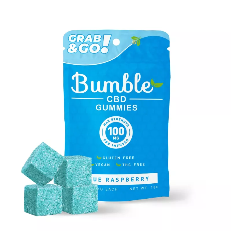 BUMBLE CBD - GUMMIES 100MG/4CT/12PCS IN A BOX - BLUE RASPBERRY