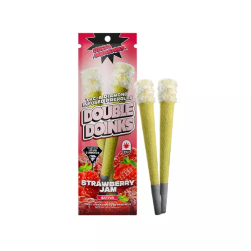 DELTA MUNCHIES THCA INFUSED 1.5GM PRE-ROLL 2CT/PACK 5PK/BOX - STRAWBERRY JAM