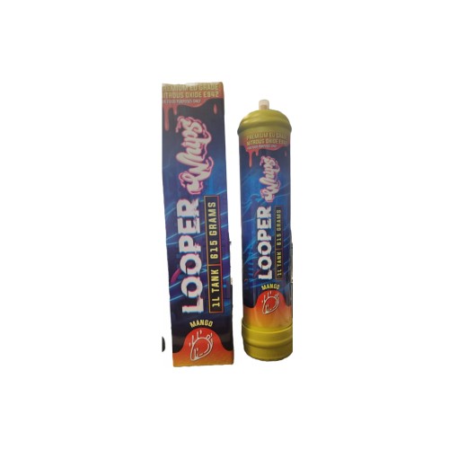 LOOPER WHIPS 615G N20 1LTR TANK FLAVORED CREAM CHARGERS 1PCS 6CT/BX -MANGO